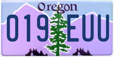 OR license plate 019EUU