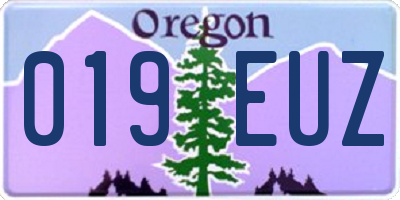 OR license plate 019EUZ