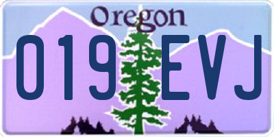 OR license plate 019EVJ