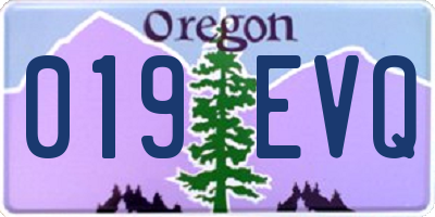 OR license plate 019EVQ