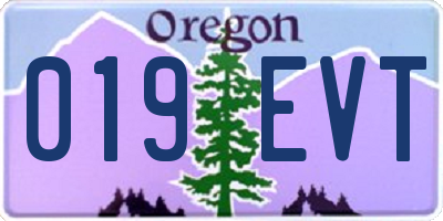 OR license plate 019EVT