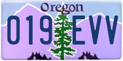 OR license plate 019EVV