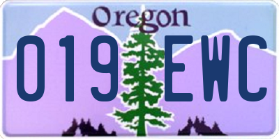 OR license plate 019EWC