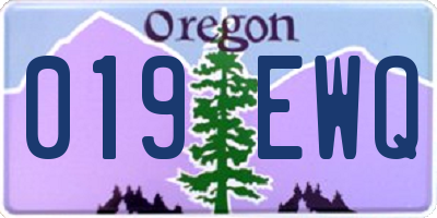 OR license plate 019EWQ