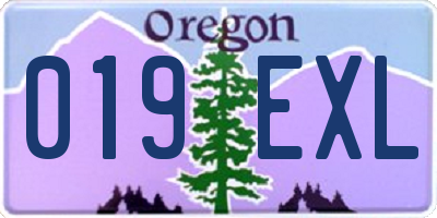 OR license plate 019EXL
