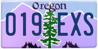 OR license plate 019EXS