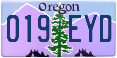 OR license plate 019EYD
