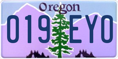 OR license plate 019EYO