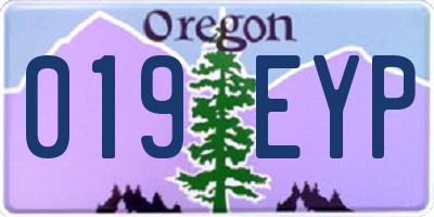 OR license plate 019EYP