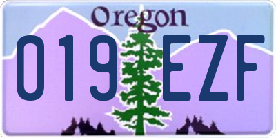 OR license plate 019EZF