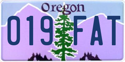 OR license plate 019FAT