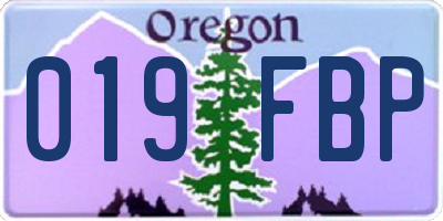OR license plate 019FBP