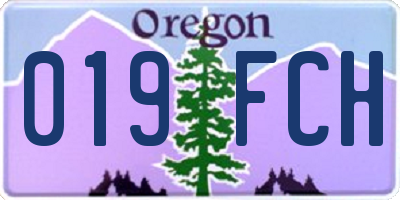OR license plate 019FCH