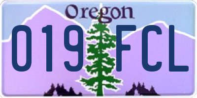 OR license plate 019FCL