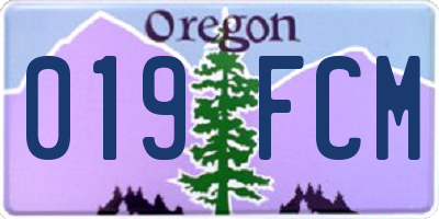OR license plate 019FCM