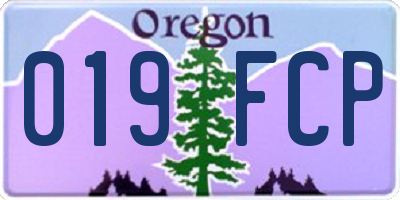 OR license plate 019FCP