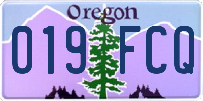 OR license plate 019FCQ