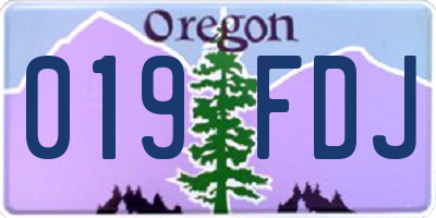 OR license plate 019FDJ