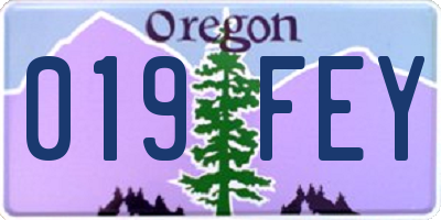 OR license plate 019FEY