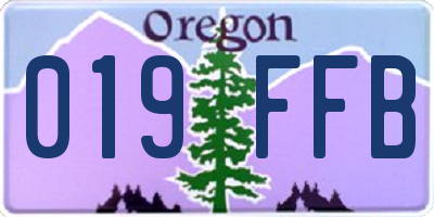 OR license plate 019FFB