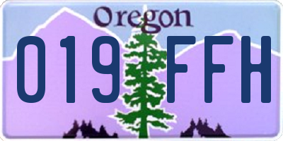 OR license plate 019FFH
