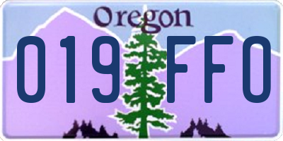 OR license plate 019FFO