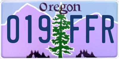 OR license plate 019FFR