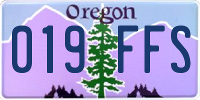 OR license plate 019FFS