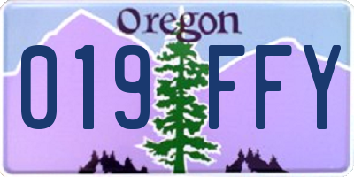 OR license plate 019FFY