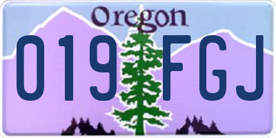 OR license plate 019FGJ