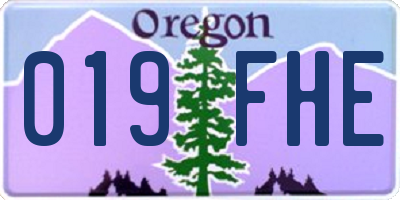 OR license plate 019FHE