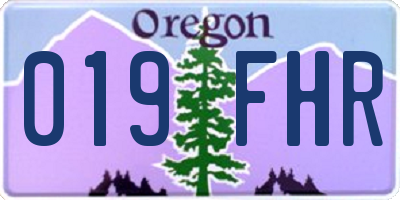 OR license plate 019FHR