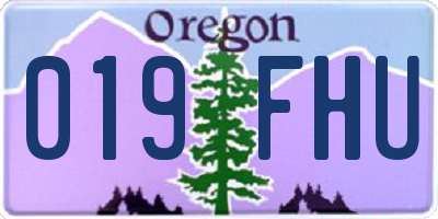 OR license plate 019FHU