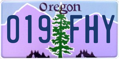OR license plate 019FHY