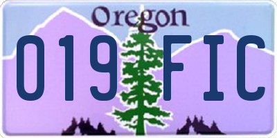 OR license plate 019FIC