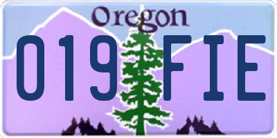 OR license plate 019FIE