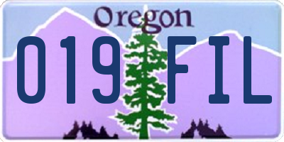 OR license plate 019FIL