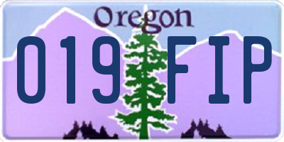 OR license plate 019FIP
