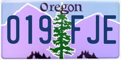 OR license plate 019FJE