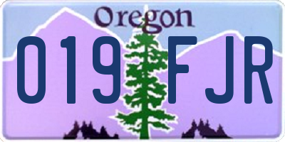 OR license plate 019FJR