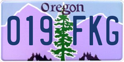 OR license plate 019FKG