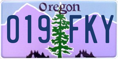OR license plate 019FKY