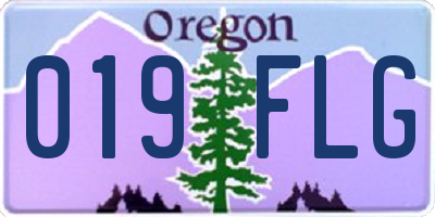 OR license plate 019FLG