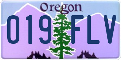OR license plate 019FLV