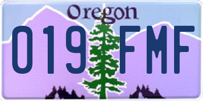 OR license plate 019FMF