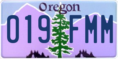 OR license plate 019FMM