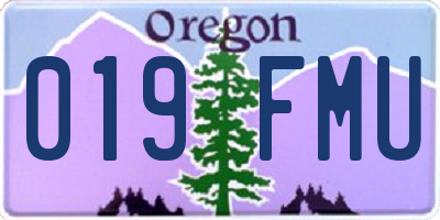 OR license plate 019FMU