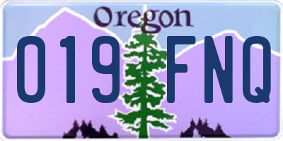 OR license plate 019FNQ