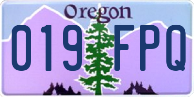 OR license plate 019FPQ