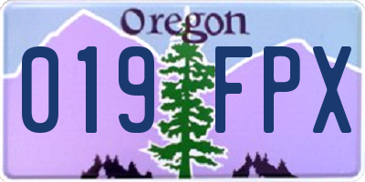 OR license plate 019FPX